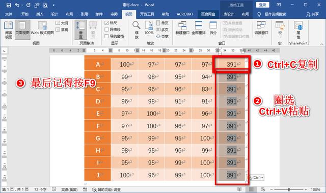 word怎么一列求和快捷鍵（word最簡(jiǎn)單的自動(dòng)求和方法）(5)