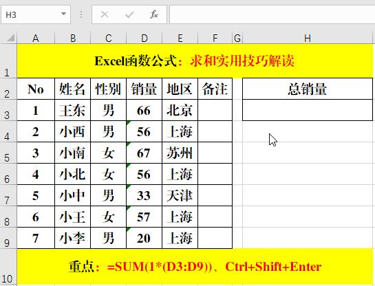 excel求和公式怎么使用（關(guān)于求和的4種函數(shù)公式介紹）(1)