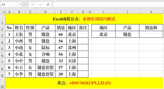 excel求和公式怎么使用（關(guān)于求和的4種函數(shù)公式介紹）(6)