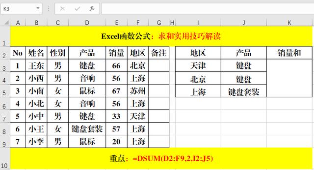 excel求和公式怎么使用（關(guān)于求和的4種函數(shù)公式介紹）(7)