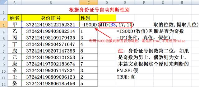 excel怎么自動(dòng)分男女（excel輸入身份證自動(dòng)出性別的方法）(4)