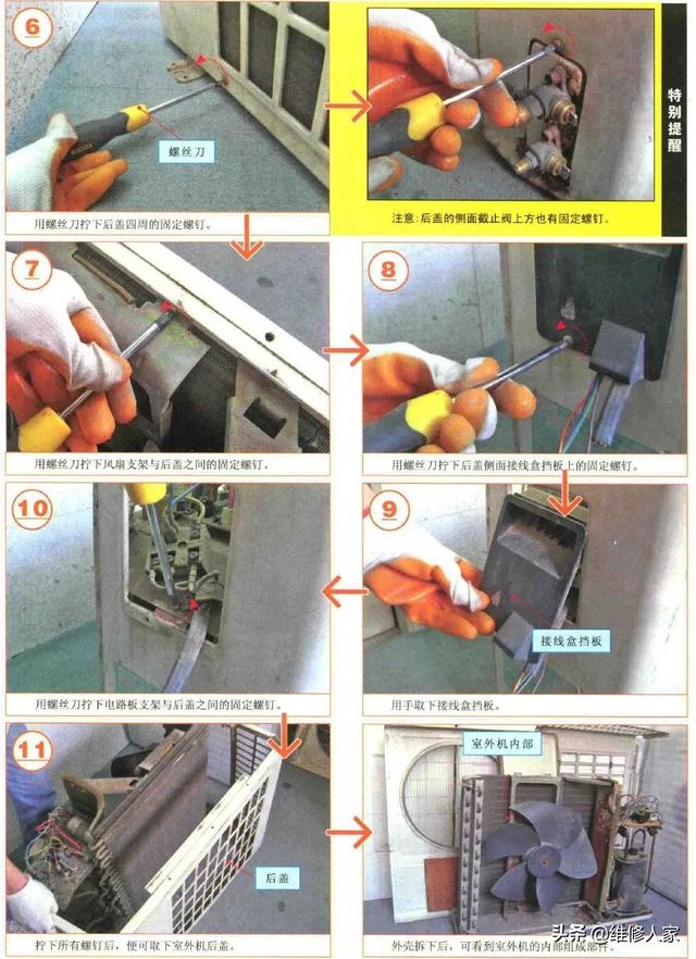 空調(diào)怎么拆開清洗圖解（拆空調(diào)室外機(jī)的方法與步驟）(9)