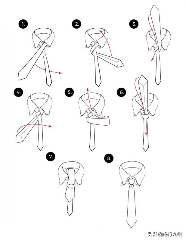 領(lǐng)帶半溫莎結(jié)打法（紳士常見(jiàn)的十種領(lǐng)帶打法）(4)