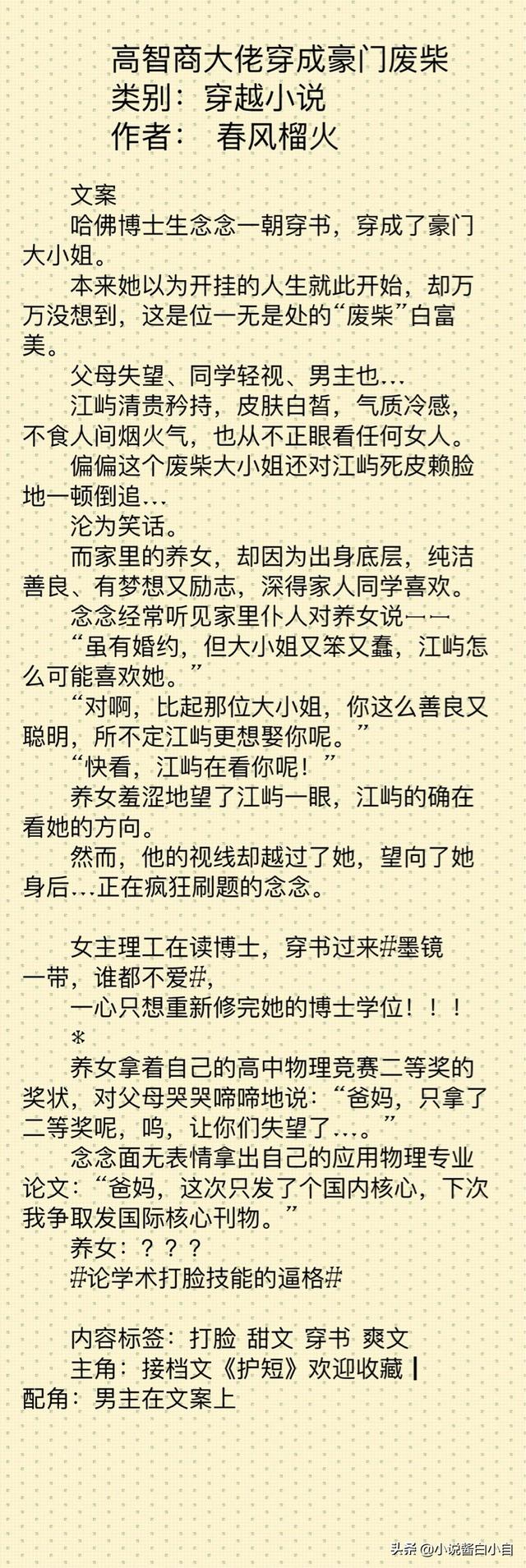 免費(fèi)完結(jié)穿越小說有哪些（推薦5篇穿越小說）(1)