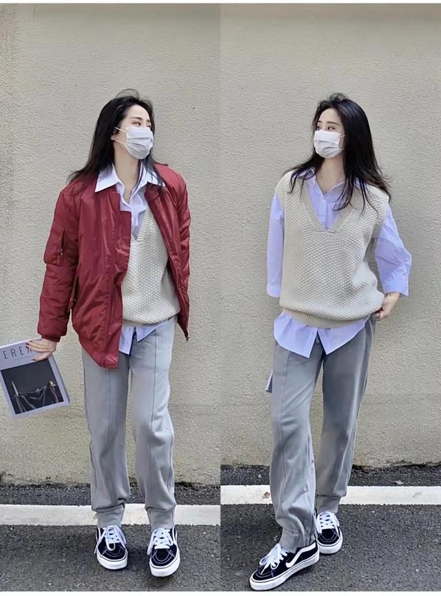 灰色褲子搭配什么顏色上衣（冬天灰色褲子搭配什么顏色上衣好看）(6)